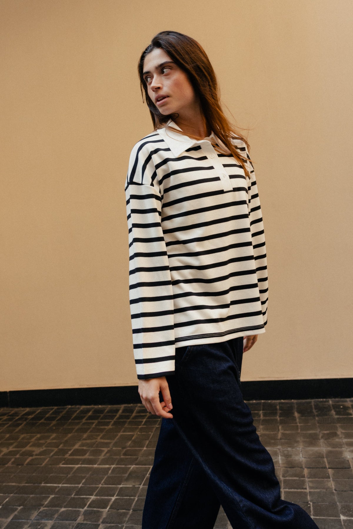 Long Sleeve Cotton Polo