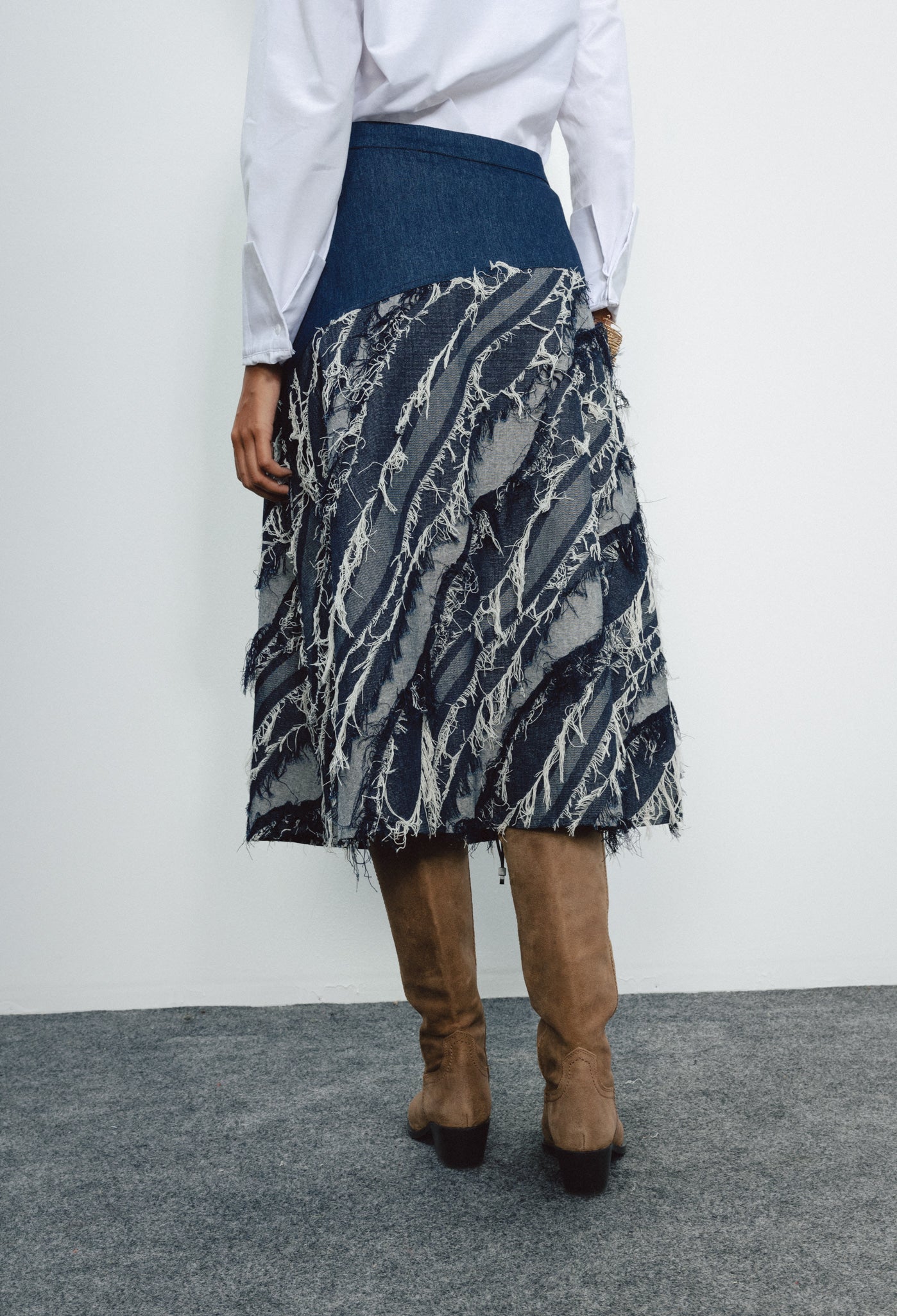 Frayed Denim Skirt