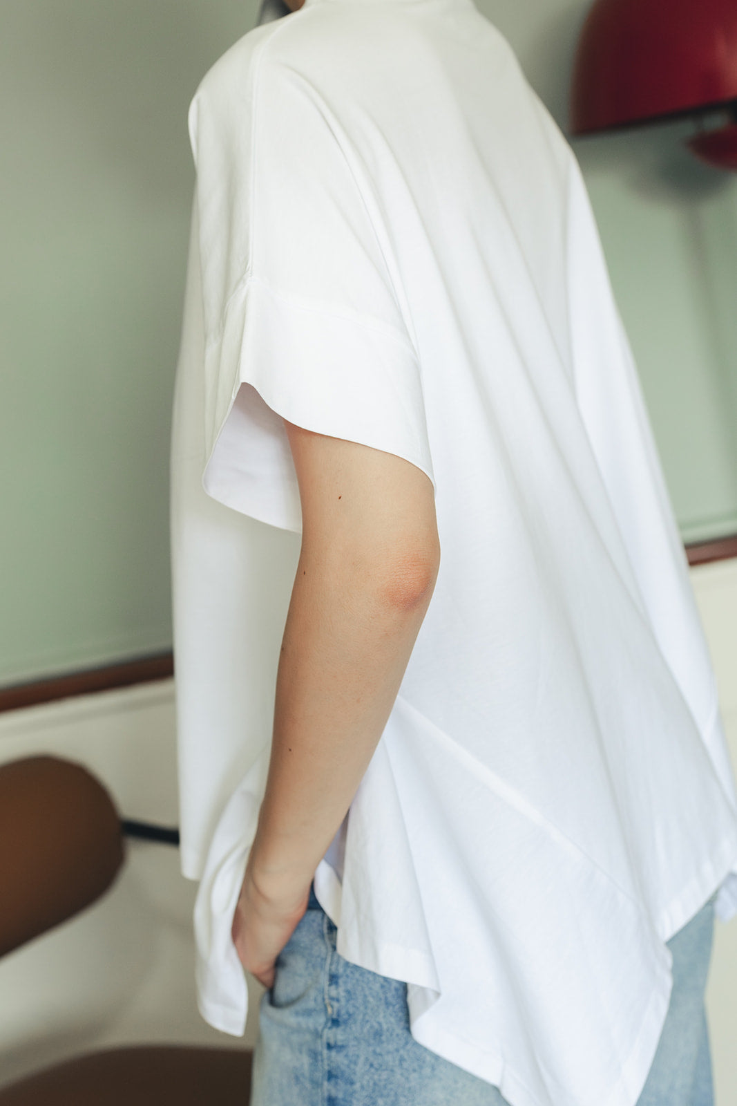 Asymmetric Cotton T-shirt - White