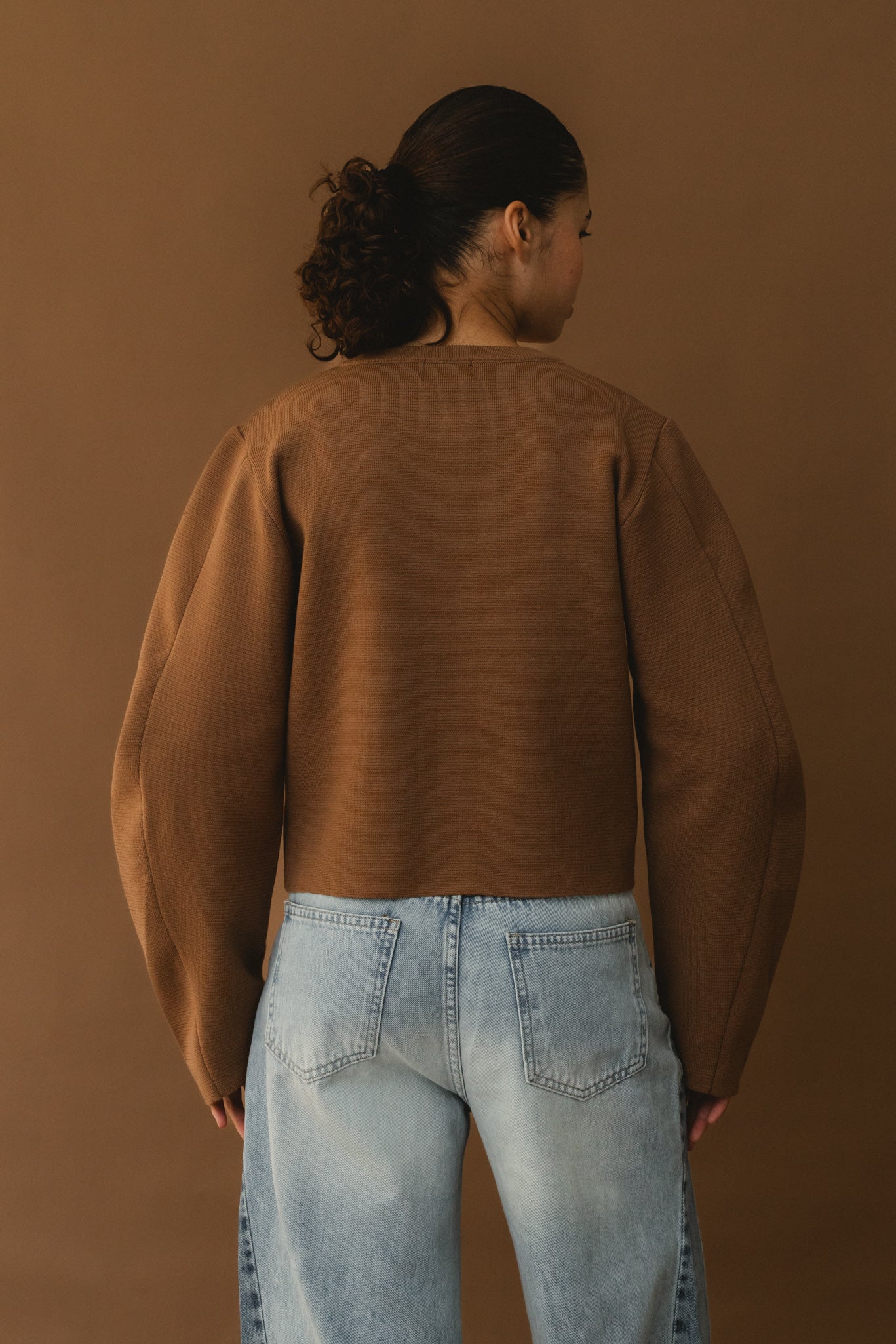 Barrel Sleeves Sweater - Camel
