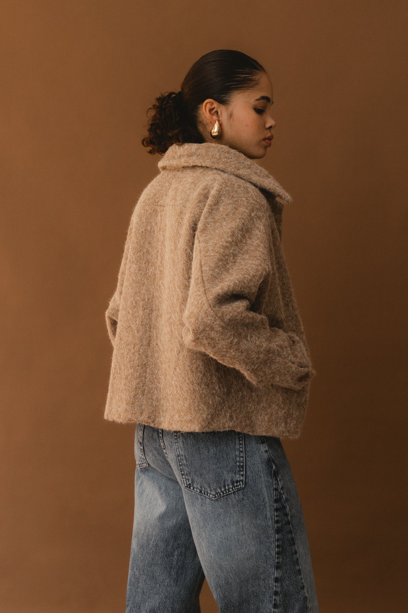 Fuzzy Wool Jacket - Beige