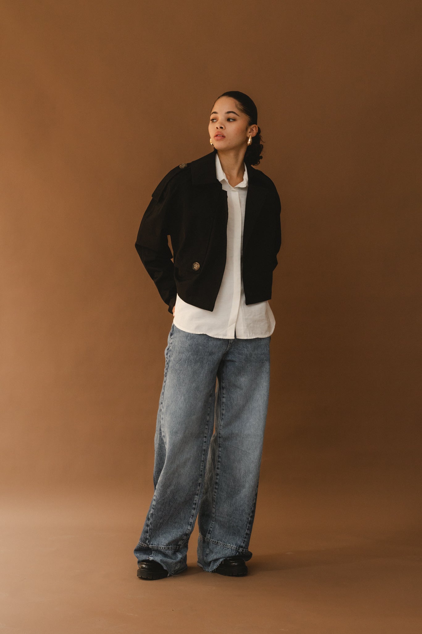 Short Trench Coat - Black