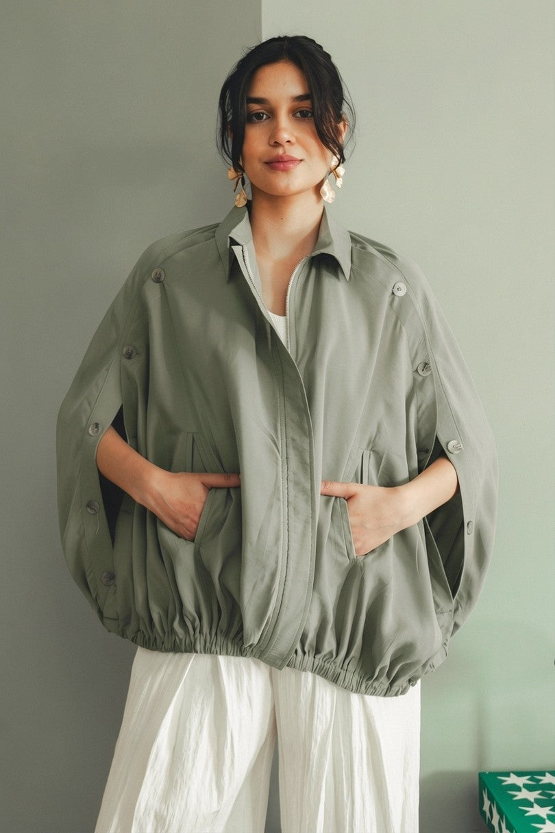 Balloon Cape - Olive