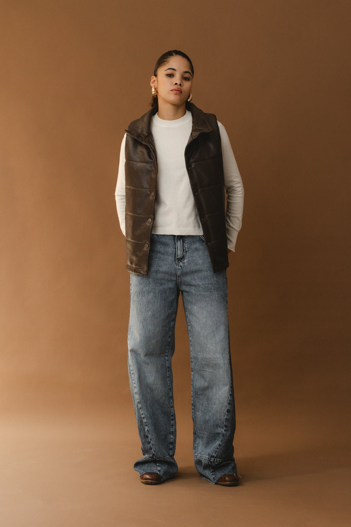 Puffer Vest - Dark Brown