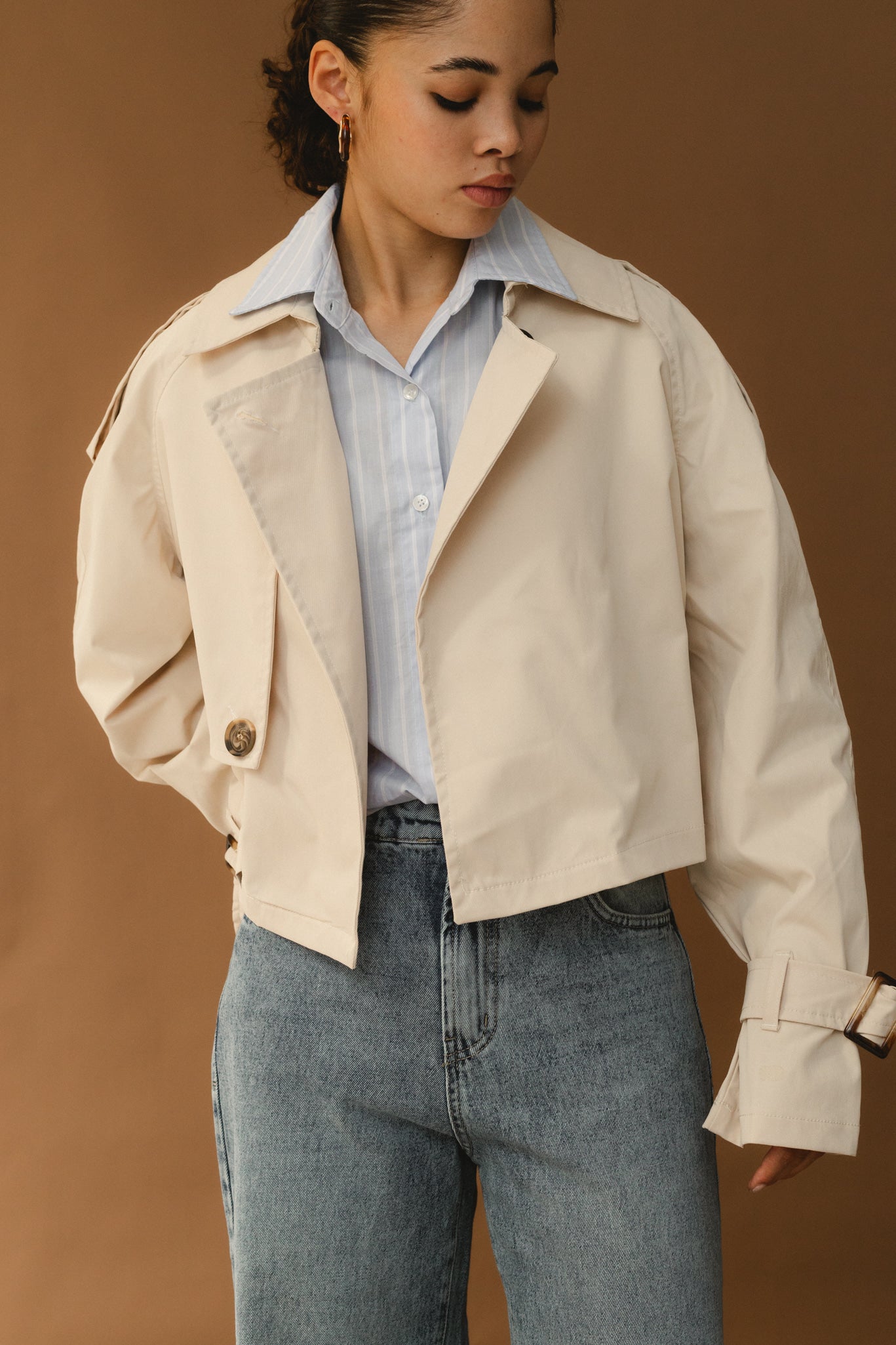 Short Trench Coat - Beige