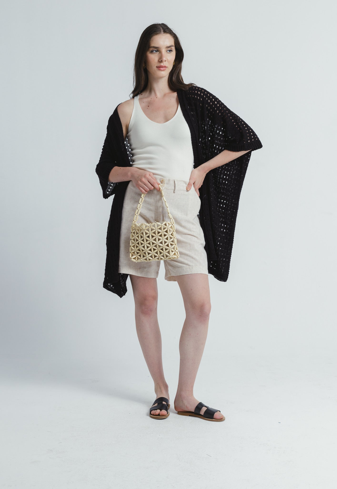 Long Knit Cardigan - Black