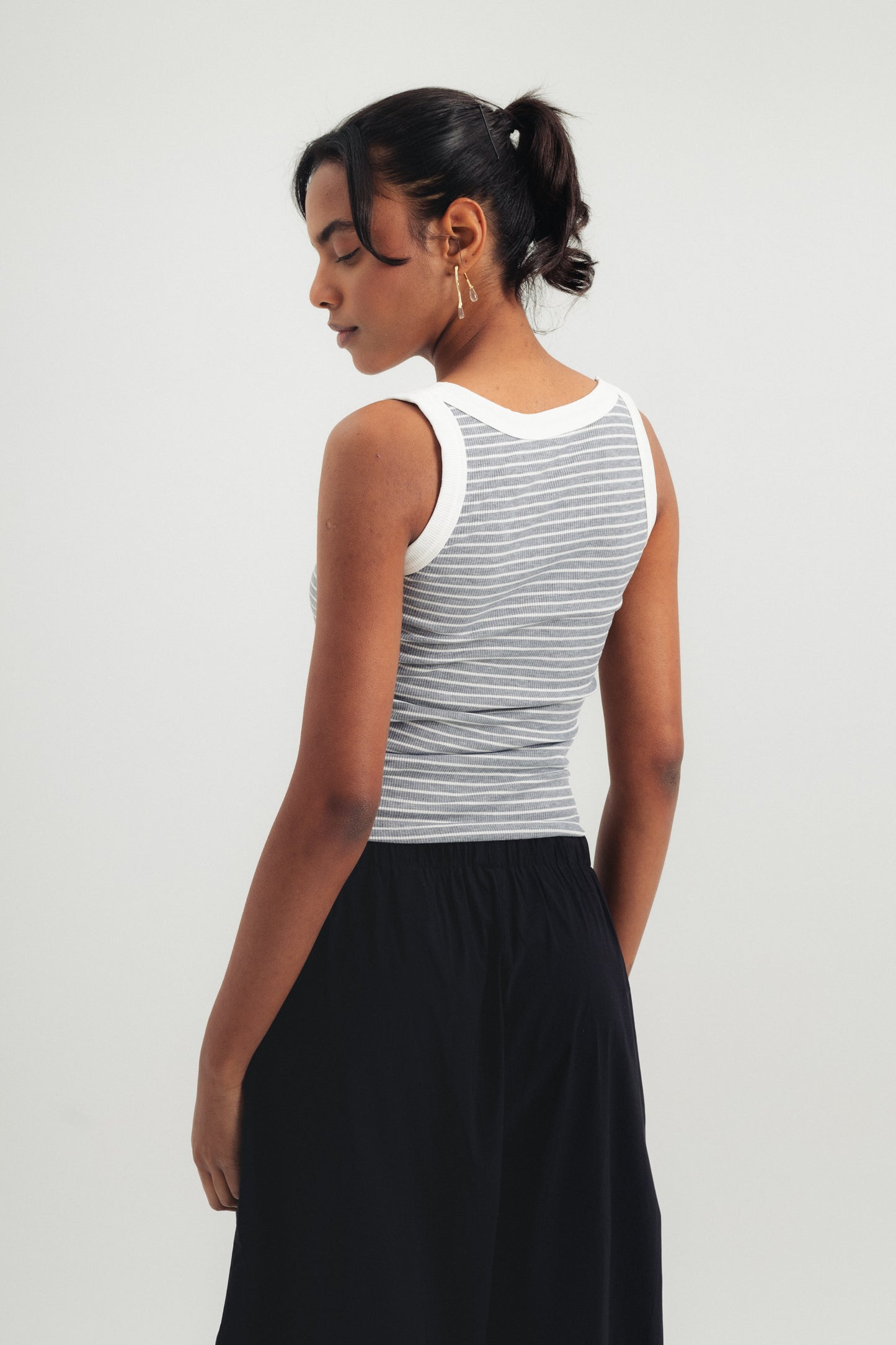 Striped Tank Top - White
