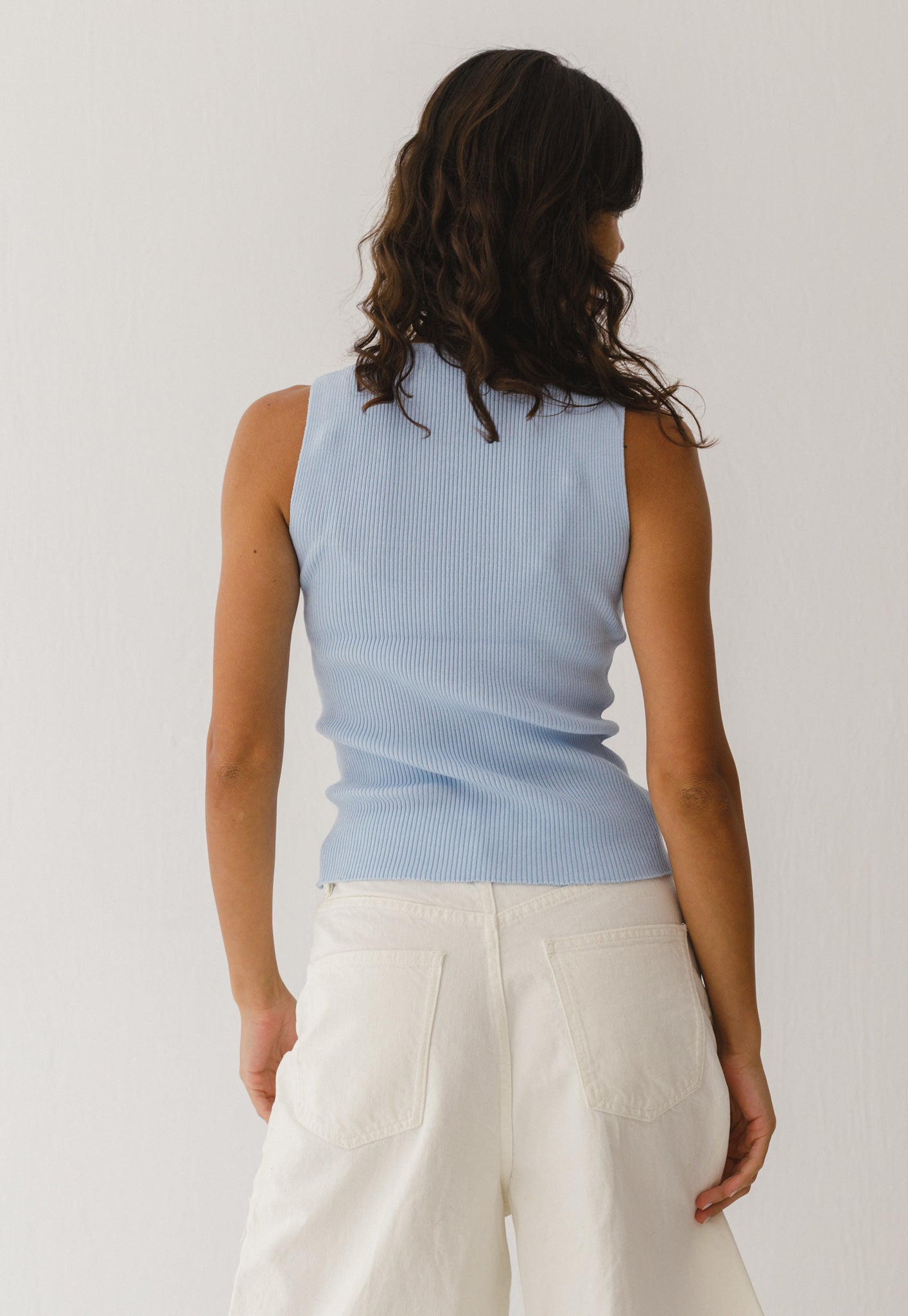 Asymmetric Knit Top - Blue