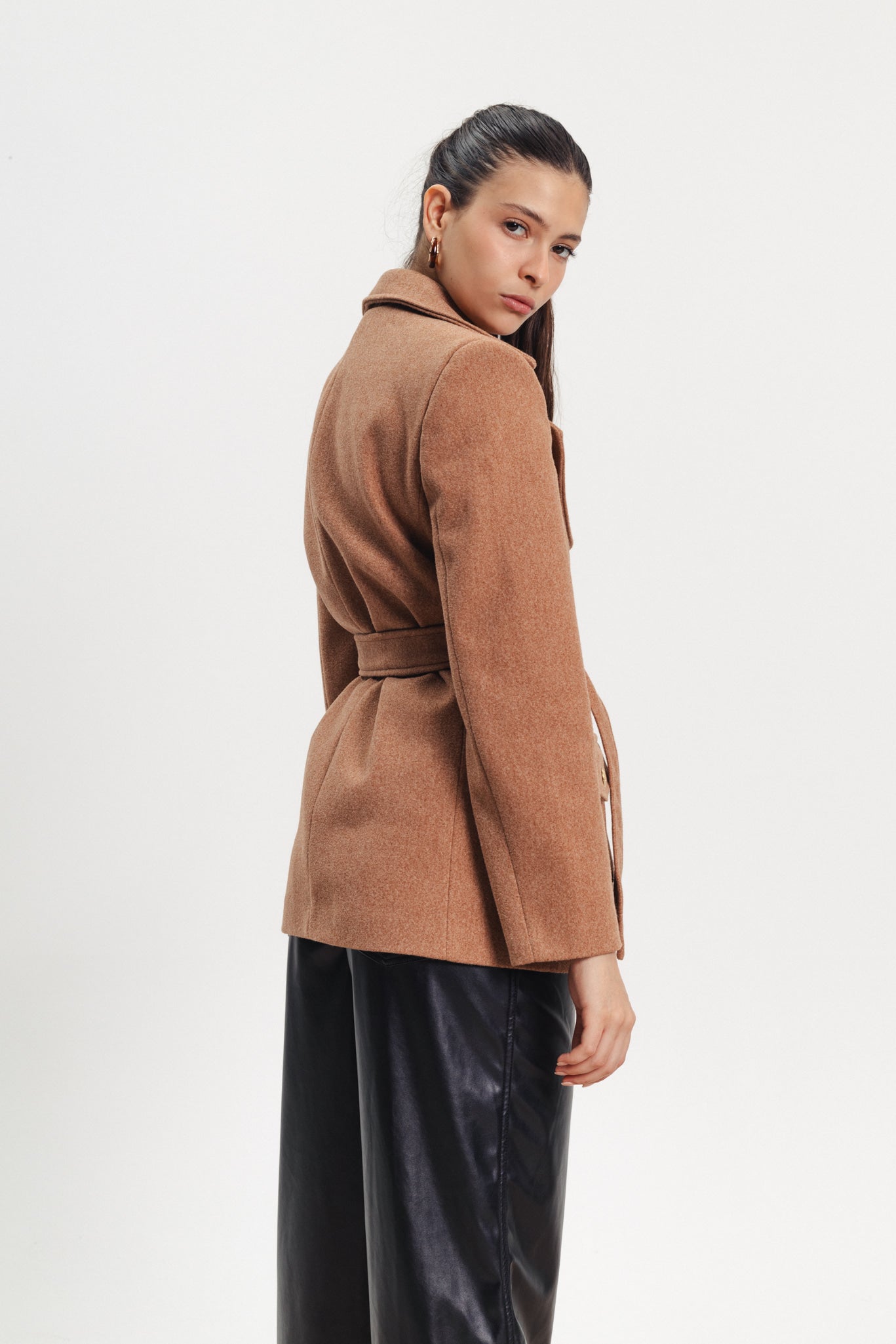 Buttoned Blazer - Camel