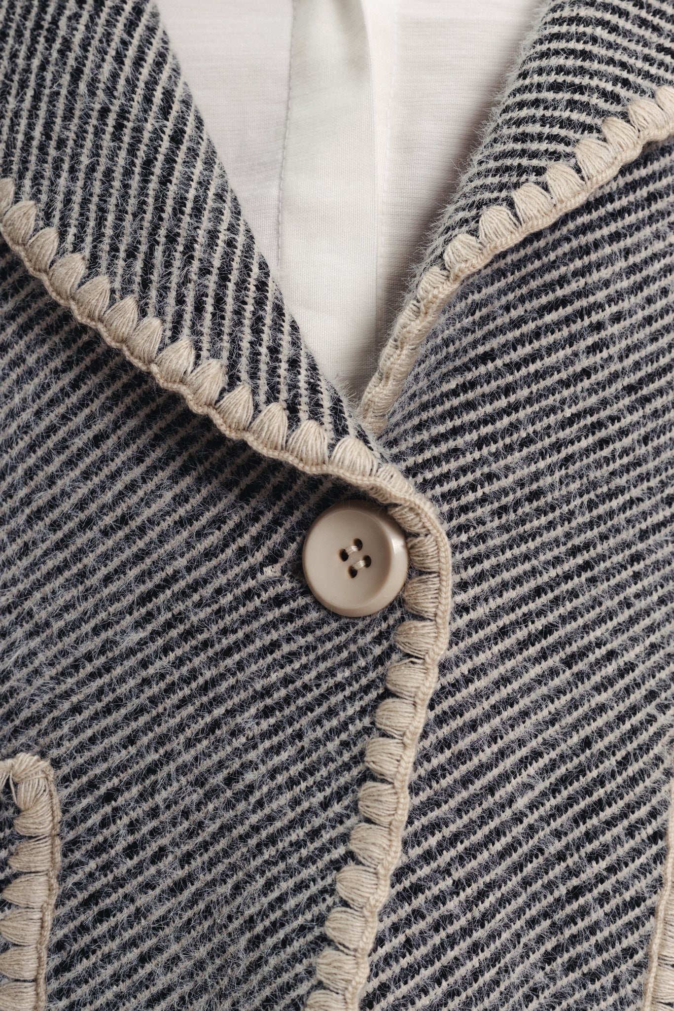Wool Knit Blazer - Beige