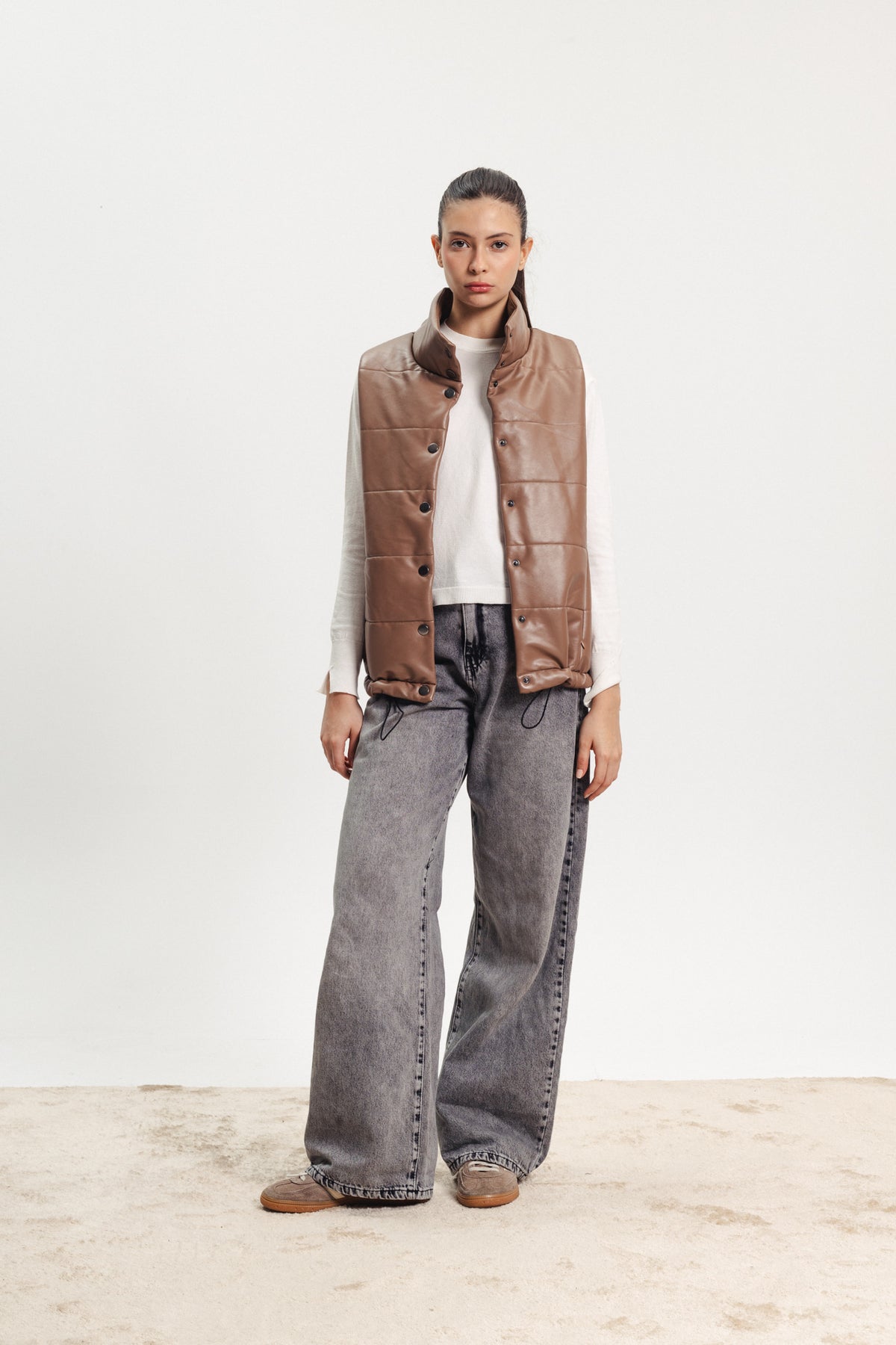 Puffer Vest - Coffee