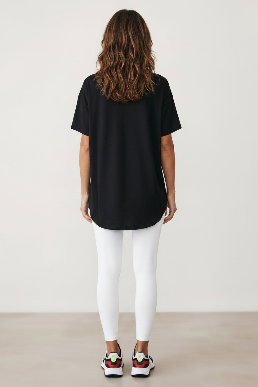 Boat Neck Cotton T-Shirt