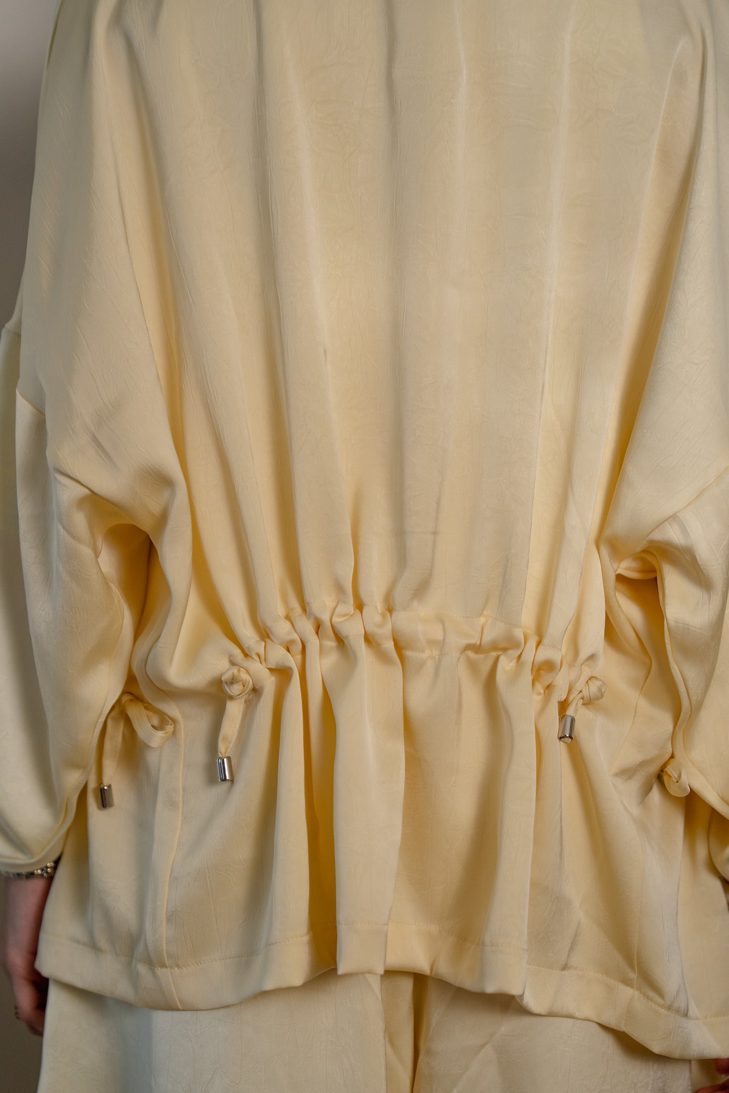 Crushed Satin Jacket - Butter Yellow