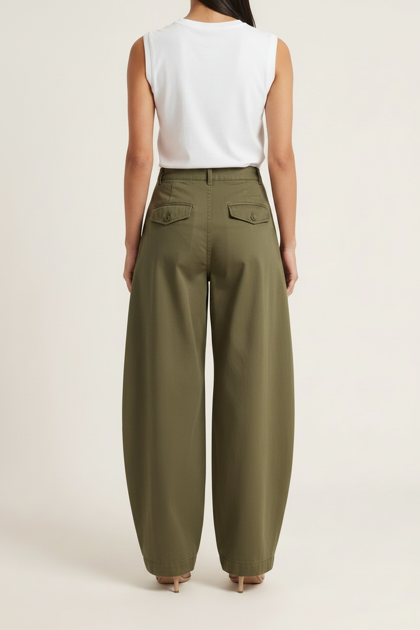 Soft Touch Gabardine Pants- Olive