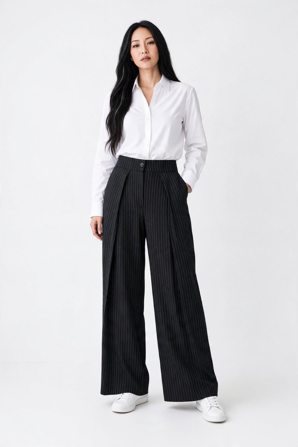 Paneled striped Pants