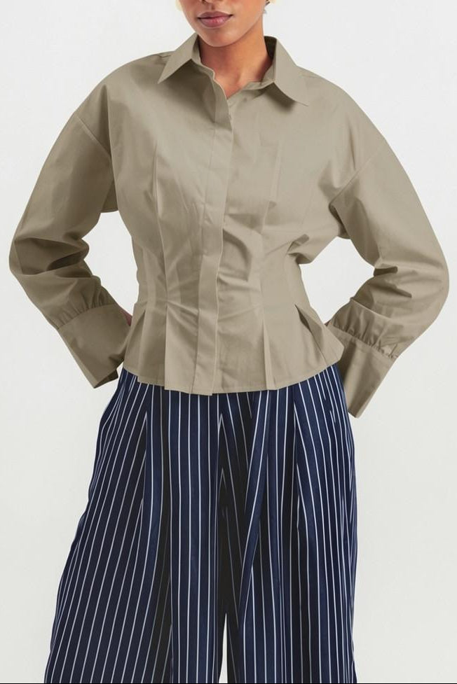 Cinched Poplin Shirt