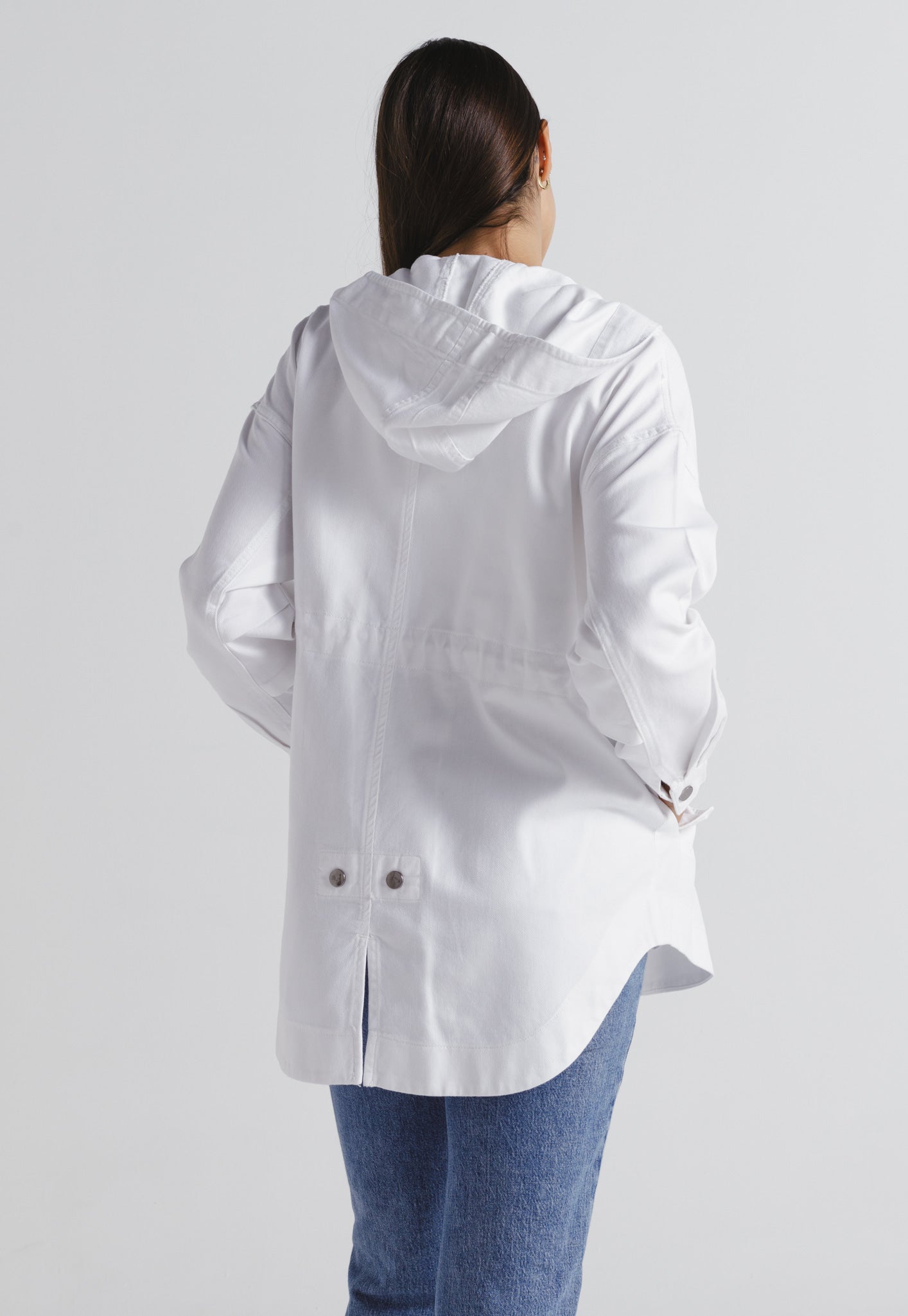 Utility Hooded Gabardine Jacket White