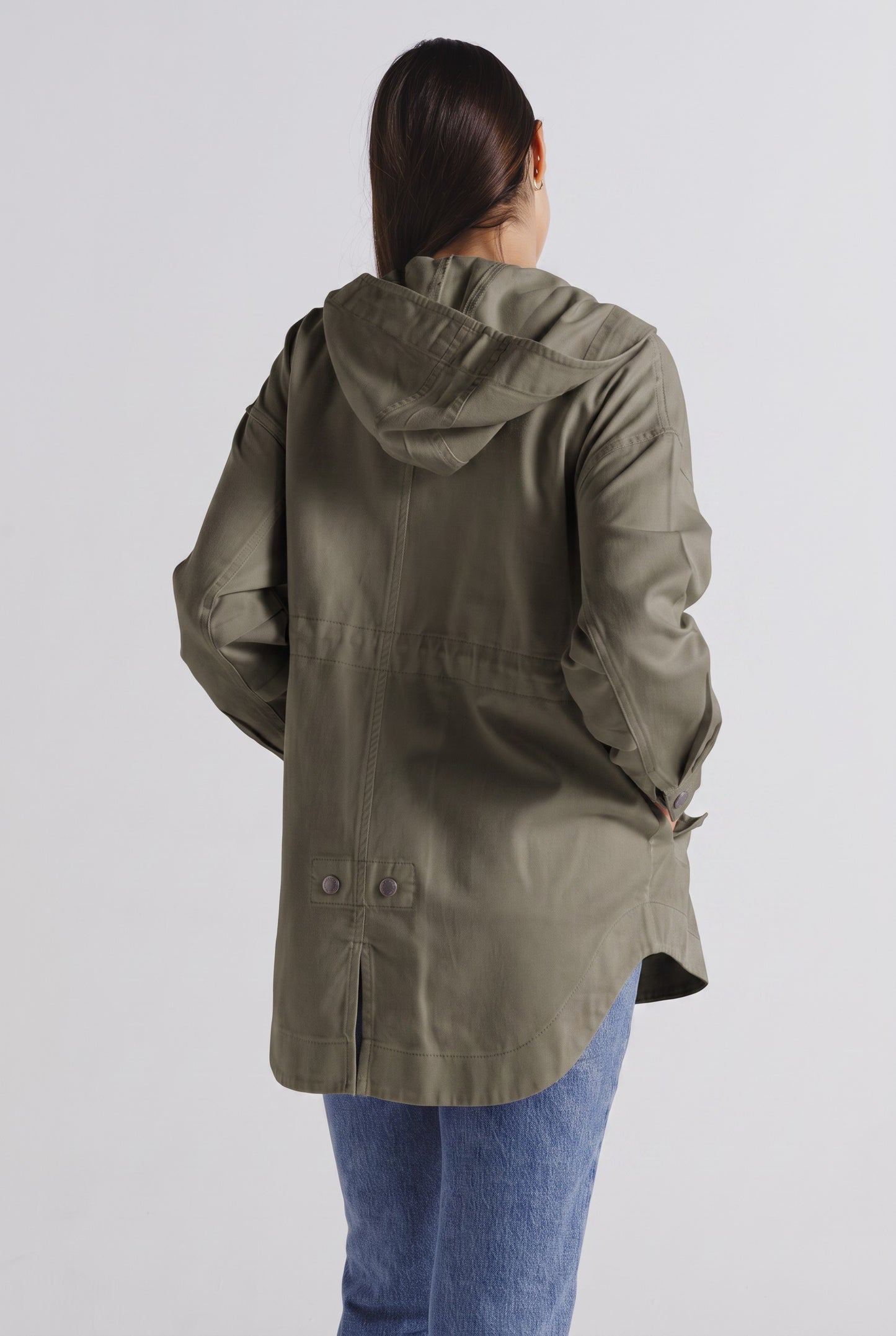 Utility Hooded Gabardine Jacket - Olive