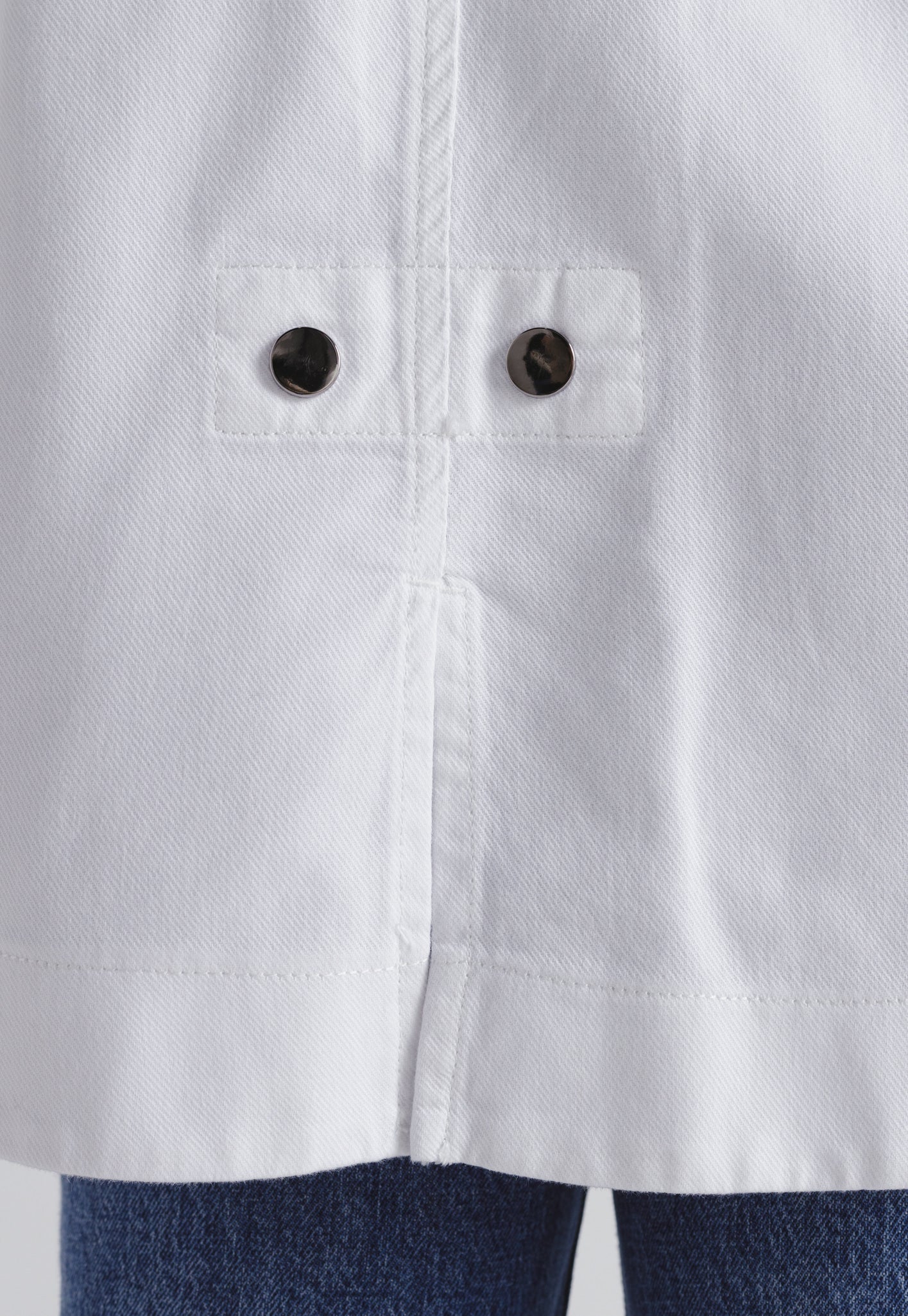 Utility Hooded Gabardine Jacket White