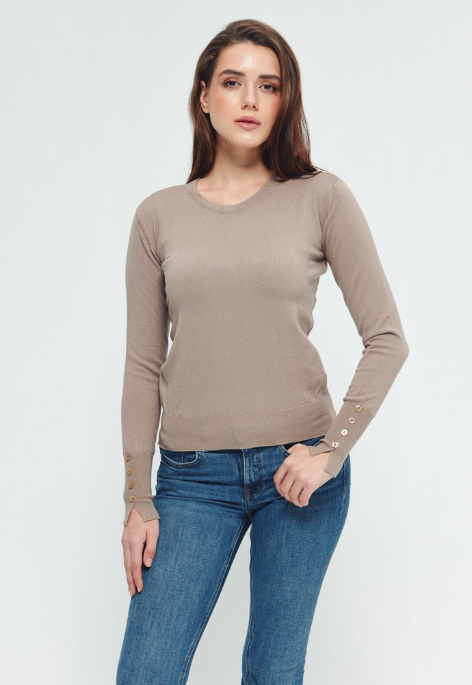 Basic Knit Top - Taupe