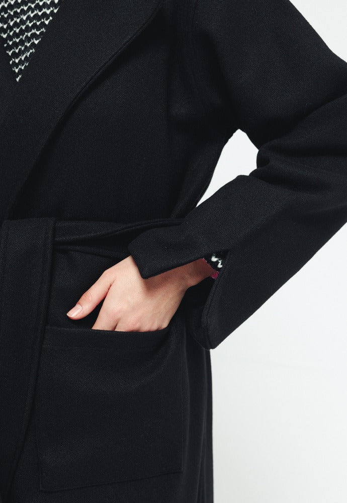 Soft Belted Coat - Black