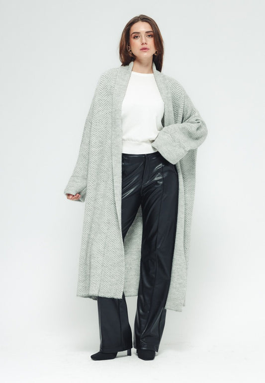 Maxi Knit Coat - Gray