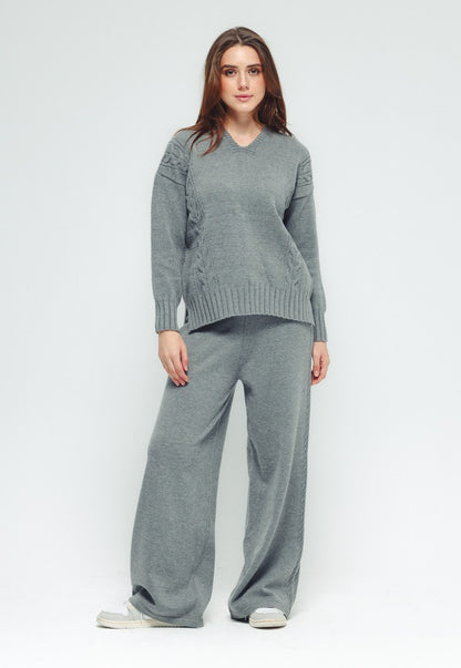 Cable Knit Set - Grey