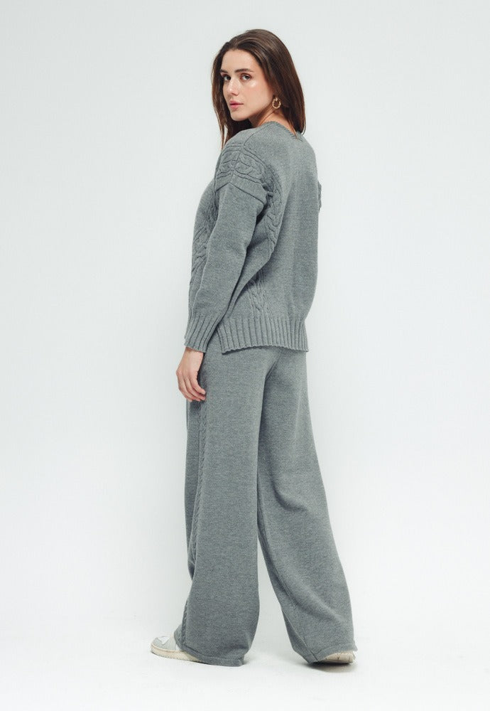 Cable Knit Set - Grey