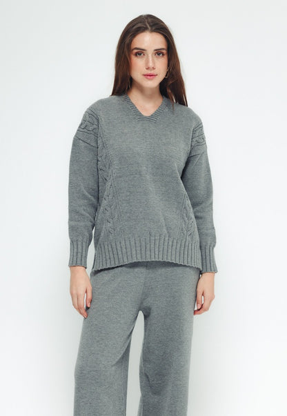 Cable Knit Set - Grey