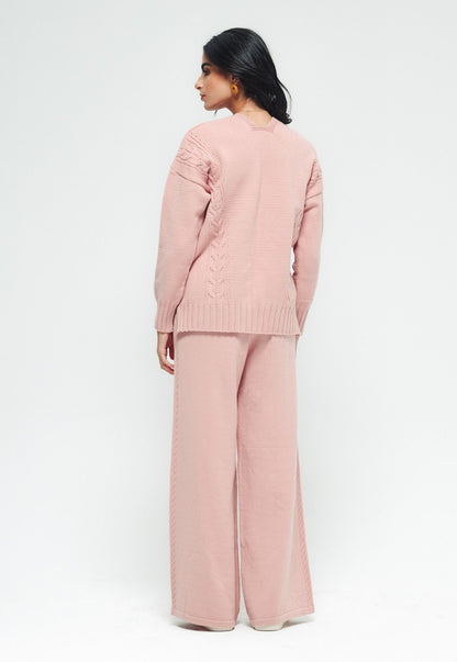 Cable Knit Set - Pink