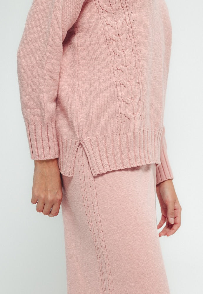 Cable Knit Set - Pink