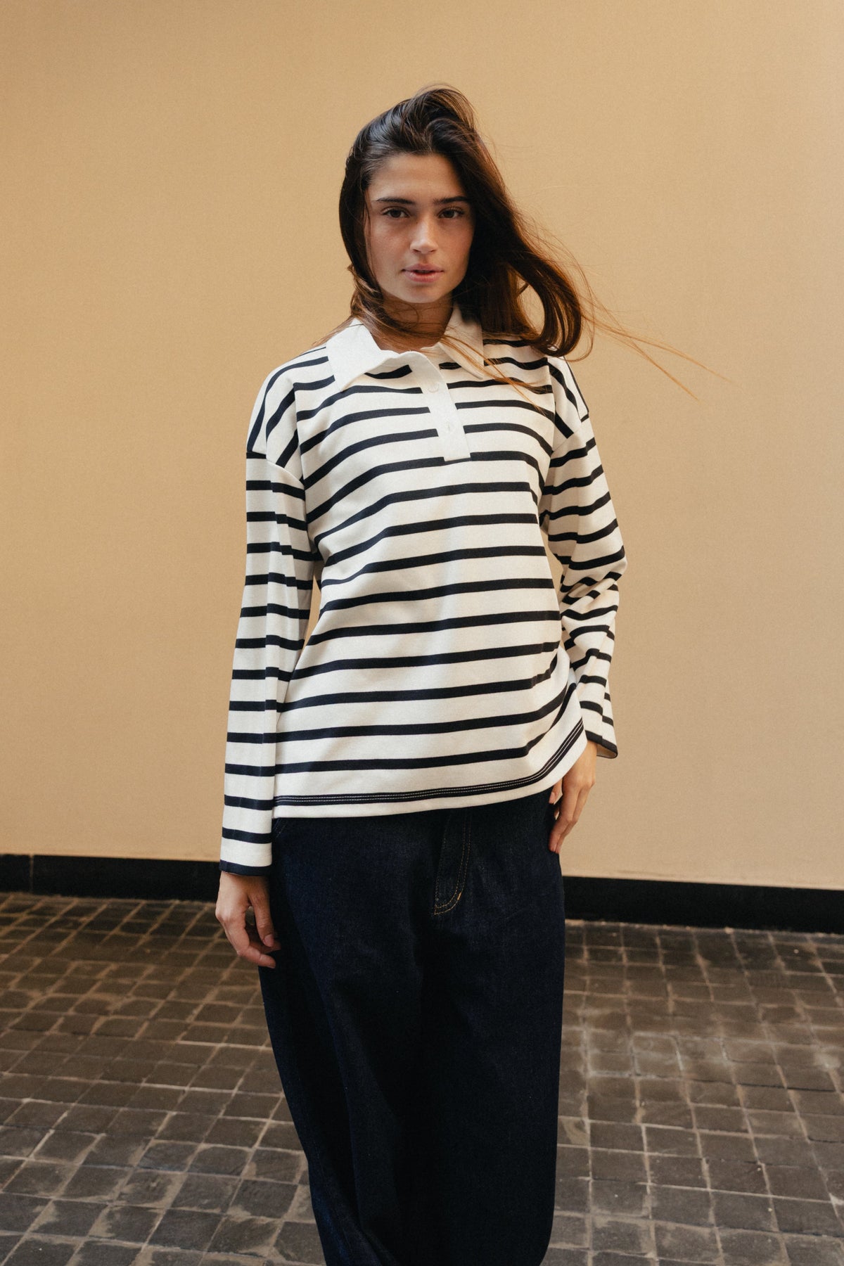 Long Sleeve Cotton Polo