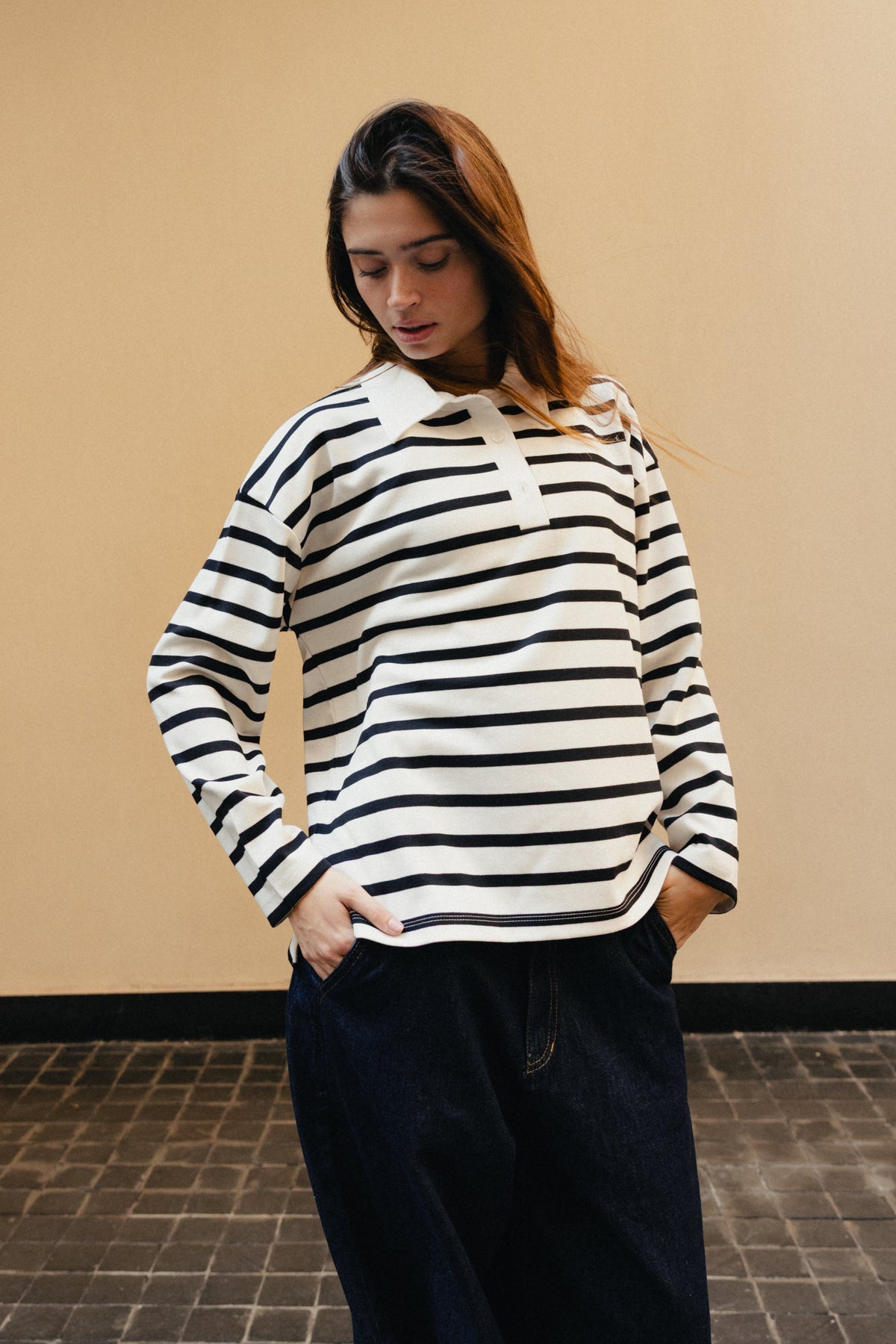 Long Sleeve Cotton Polo