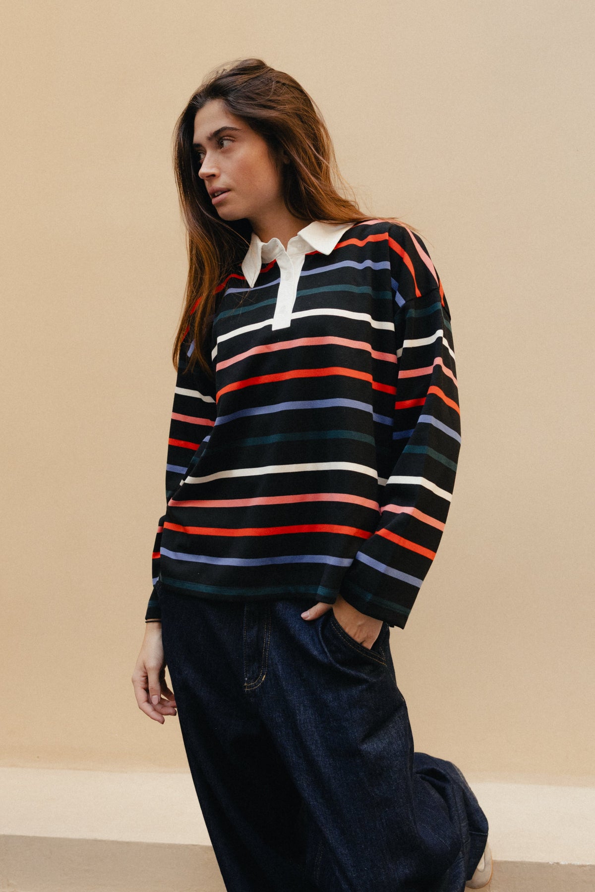 Long Sleeve Cotton Polo