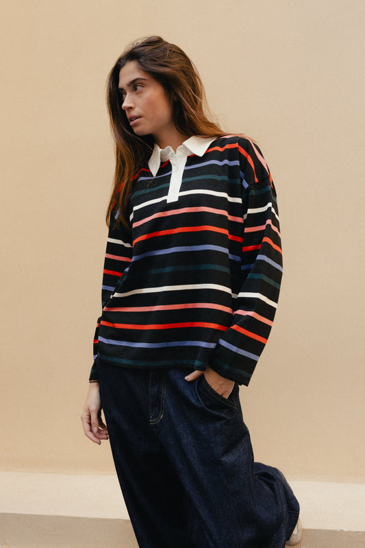 Long Sleeve Cotton Polo