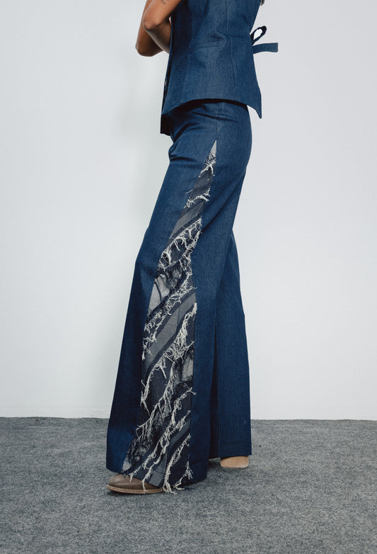 Frayed Denim Pants