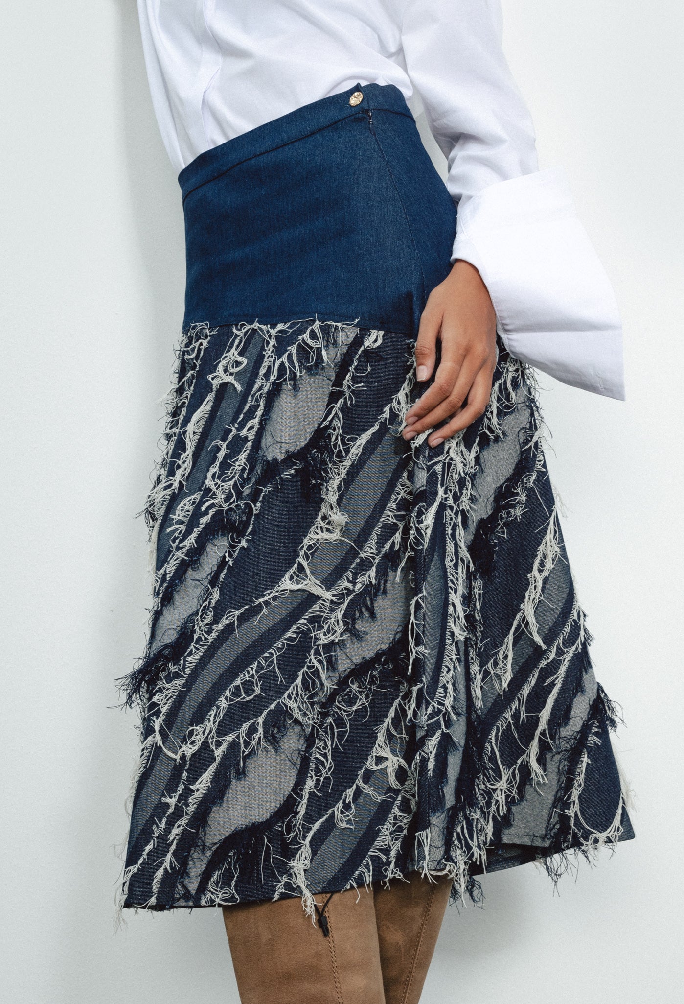 Frayed Denim Skirt