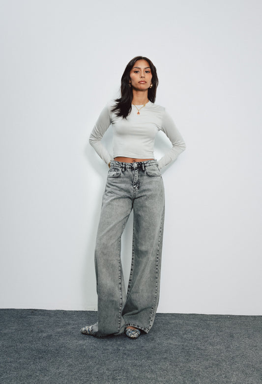 Silver Grey Denim Pants