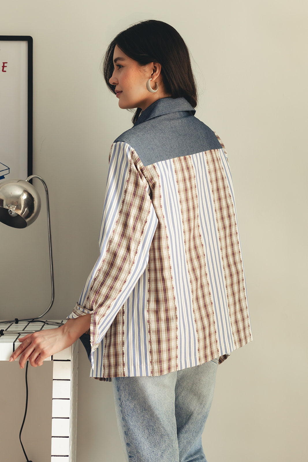Duo Patterned Shirt - Denim Blue