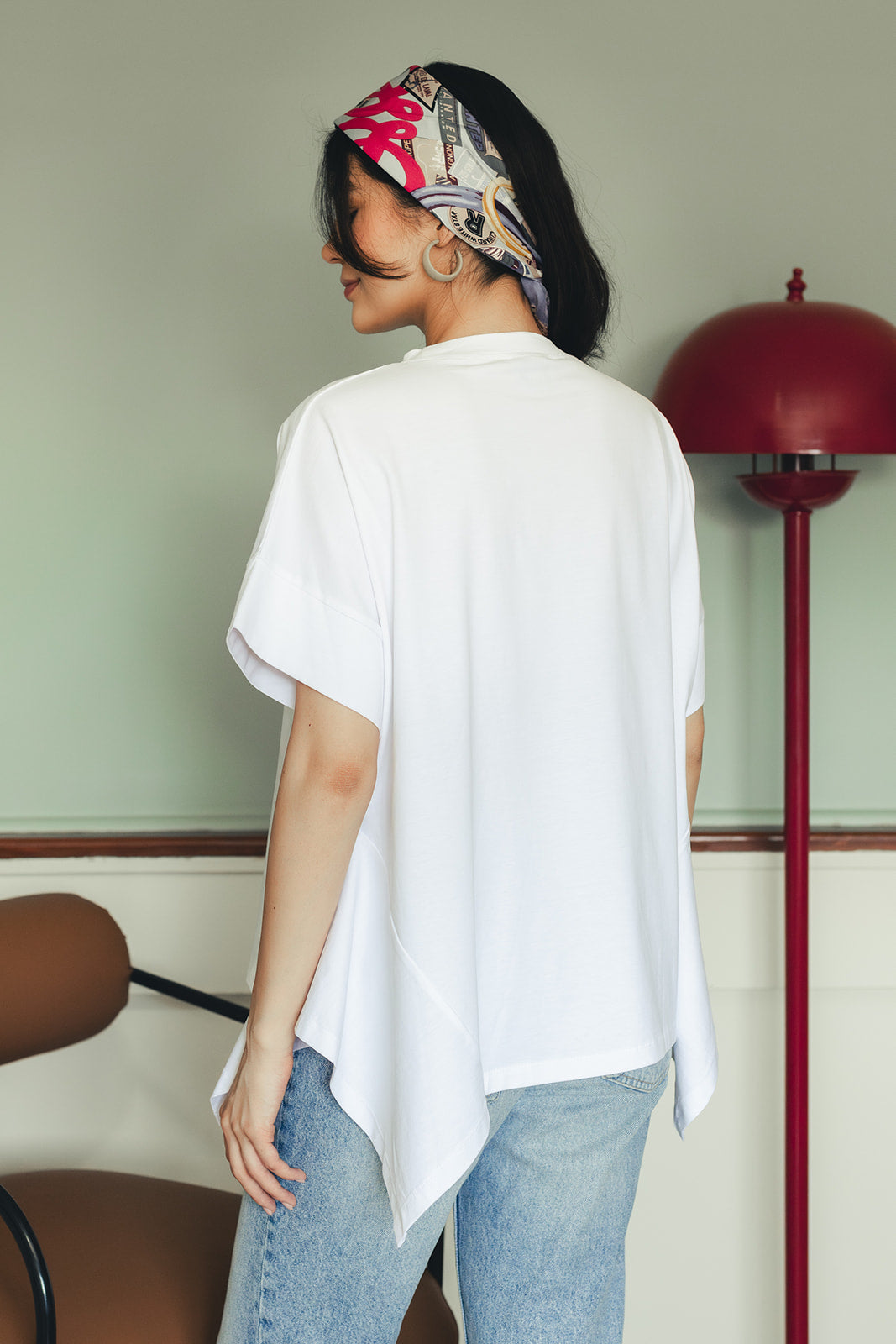 Asymmetric Cotton T-shirt - White