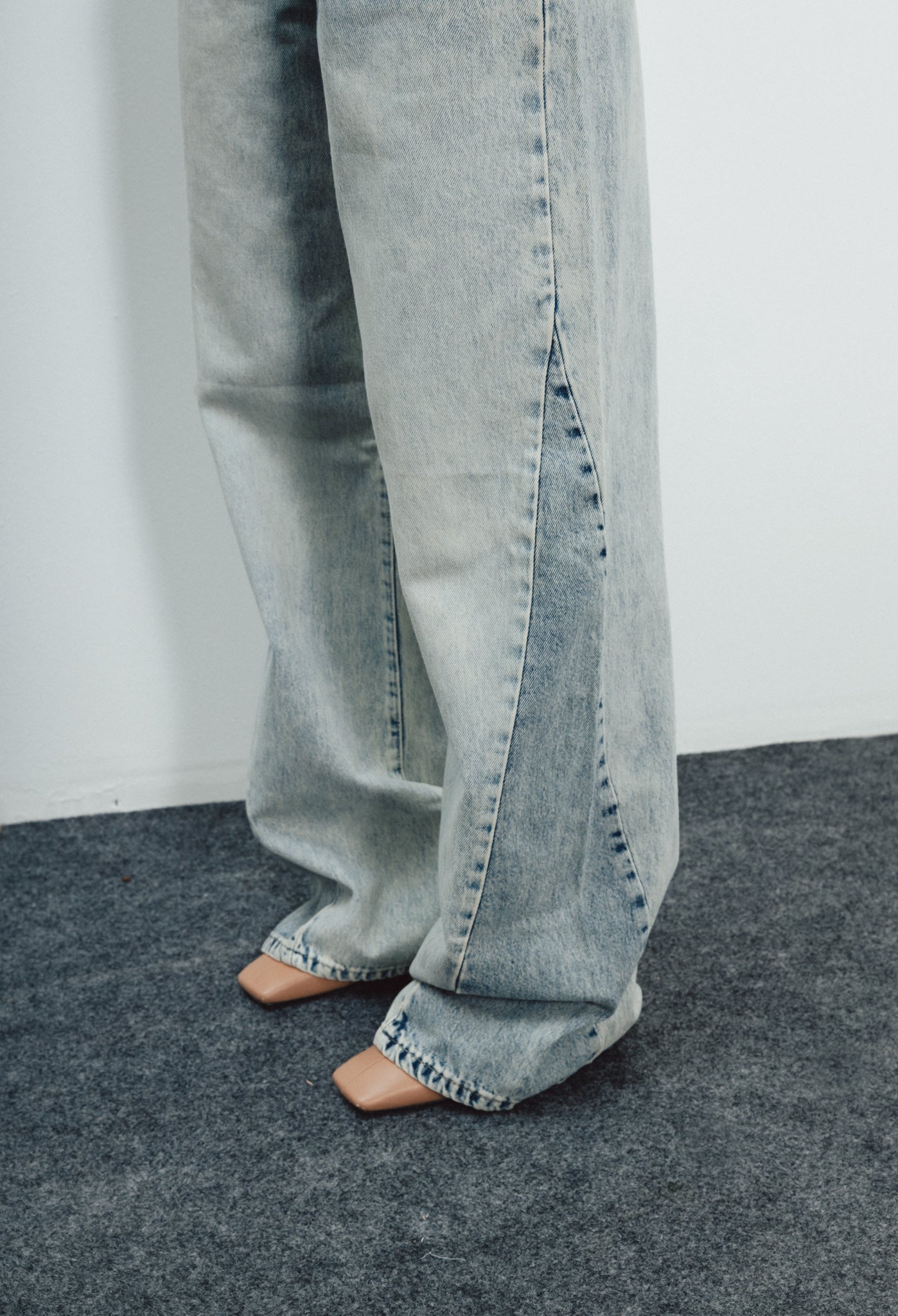 Two tone denim pants