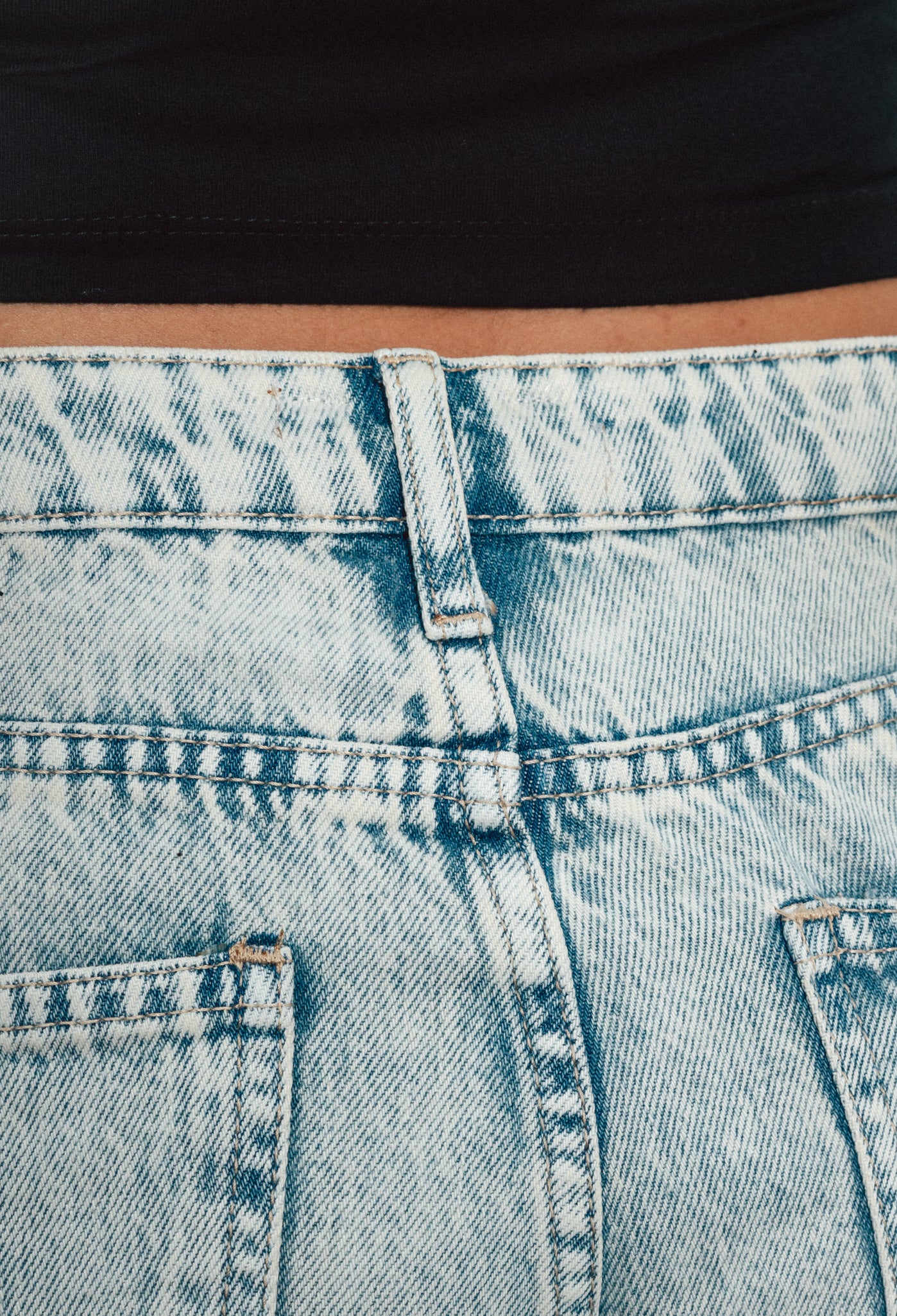 Two tone denim pants