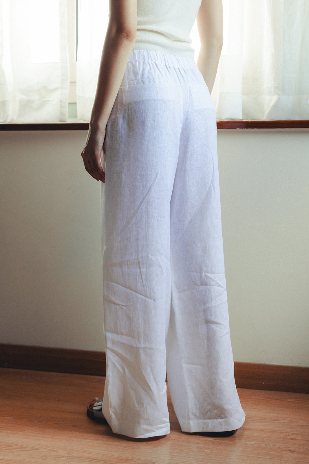 Pure Linen Pants - White