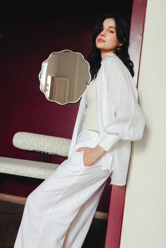 Pure Linen Shirt - White
