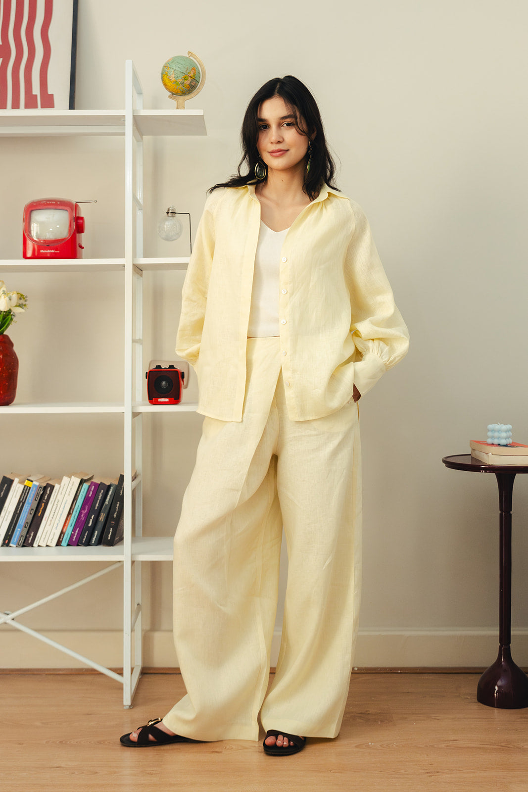 Pure Linen Shirt - Yellow