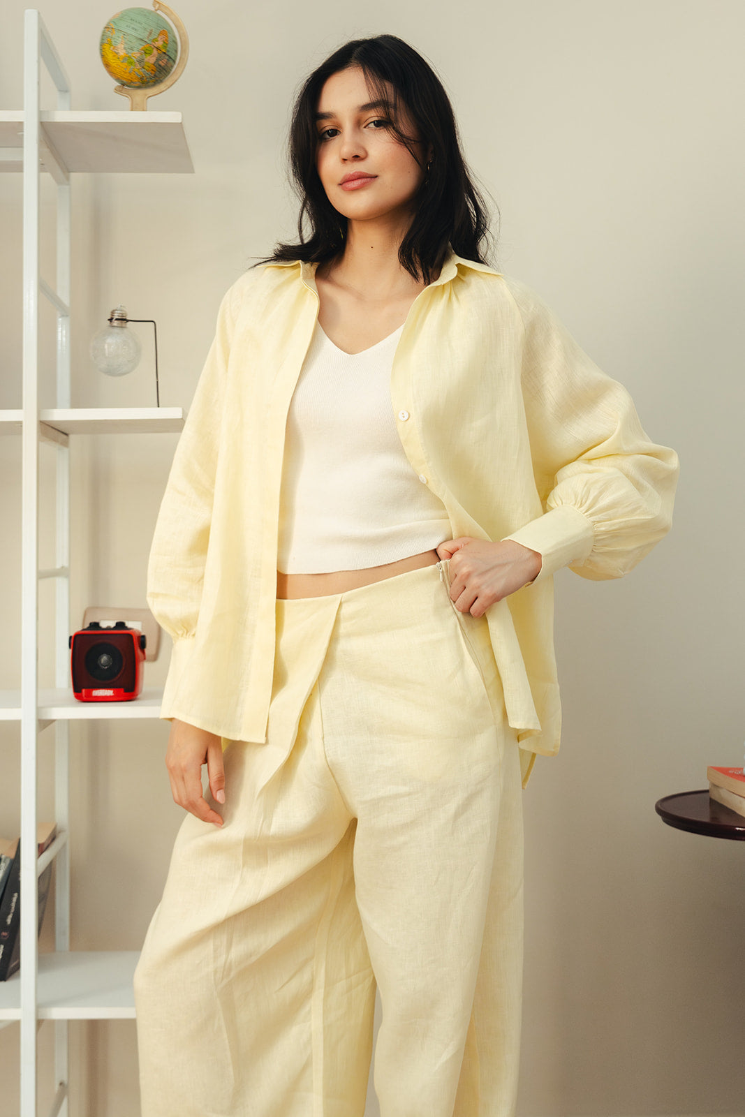 Pure Linen Shirt - Yellow