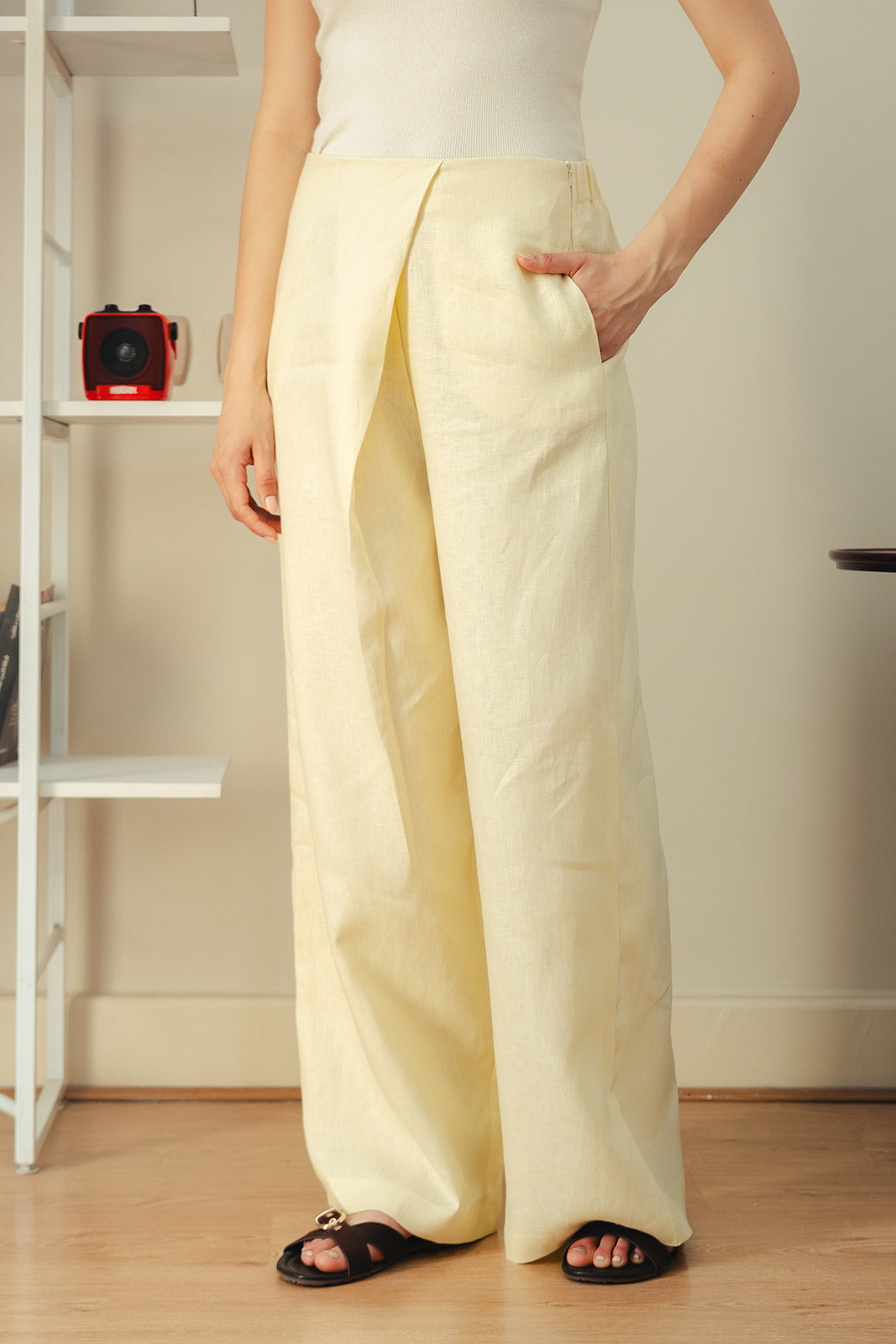 Pure Linen Pants - Yellow