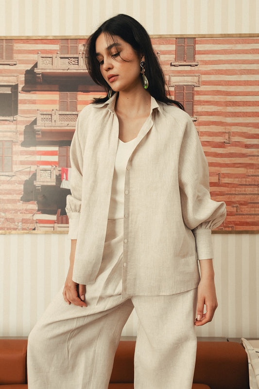 Pure Linen Shirt - Beige