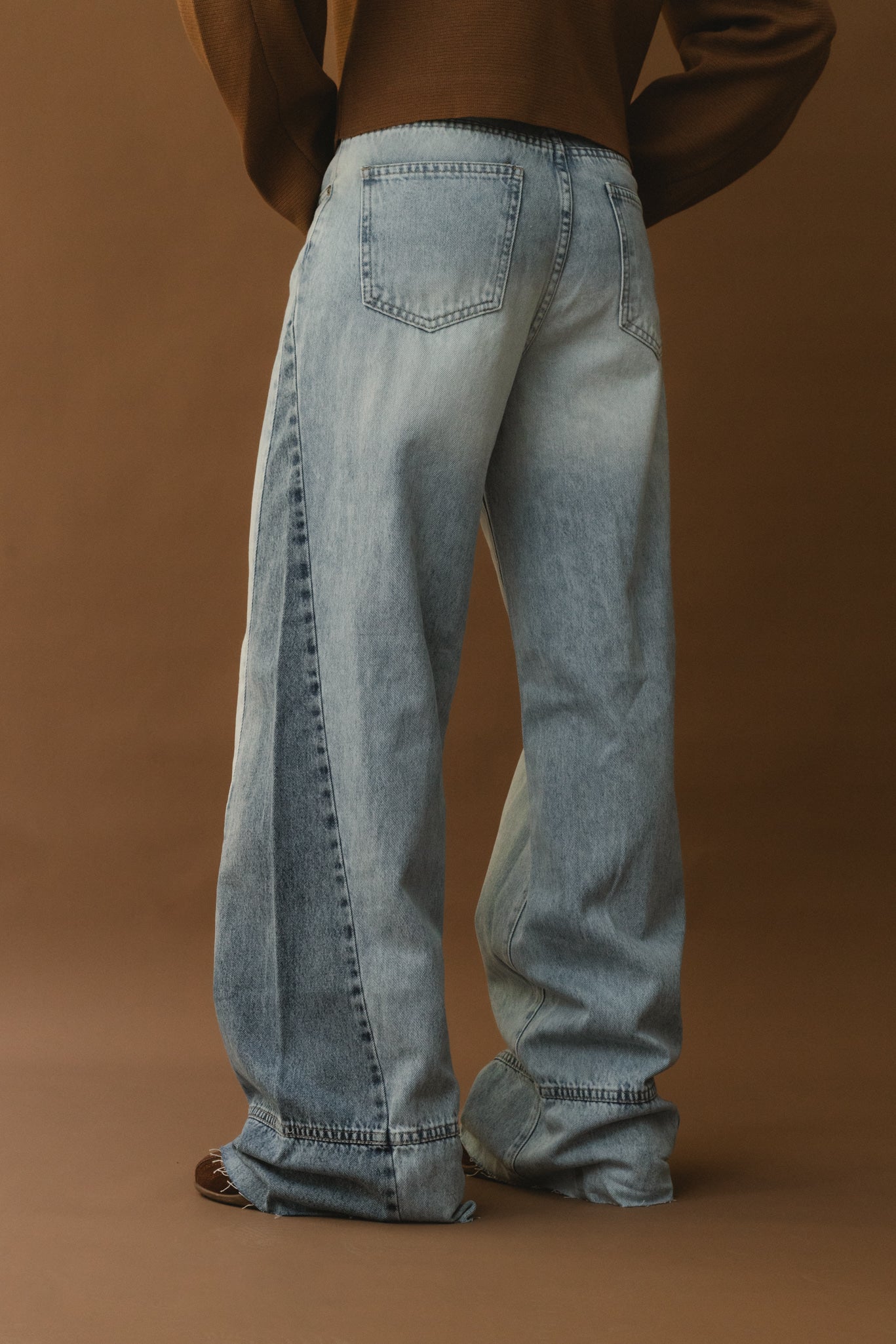 Two Tone Denim Pants - Light
