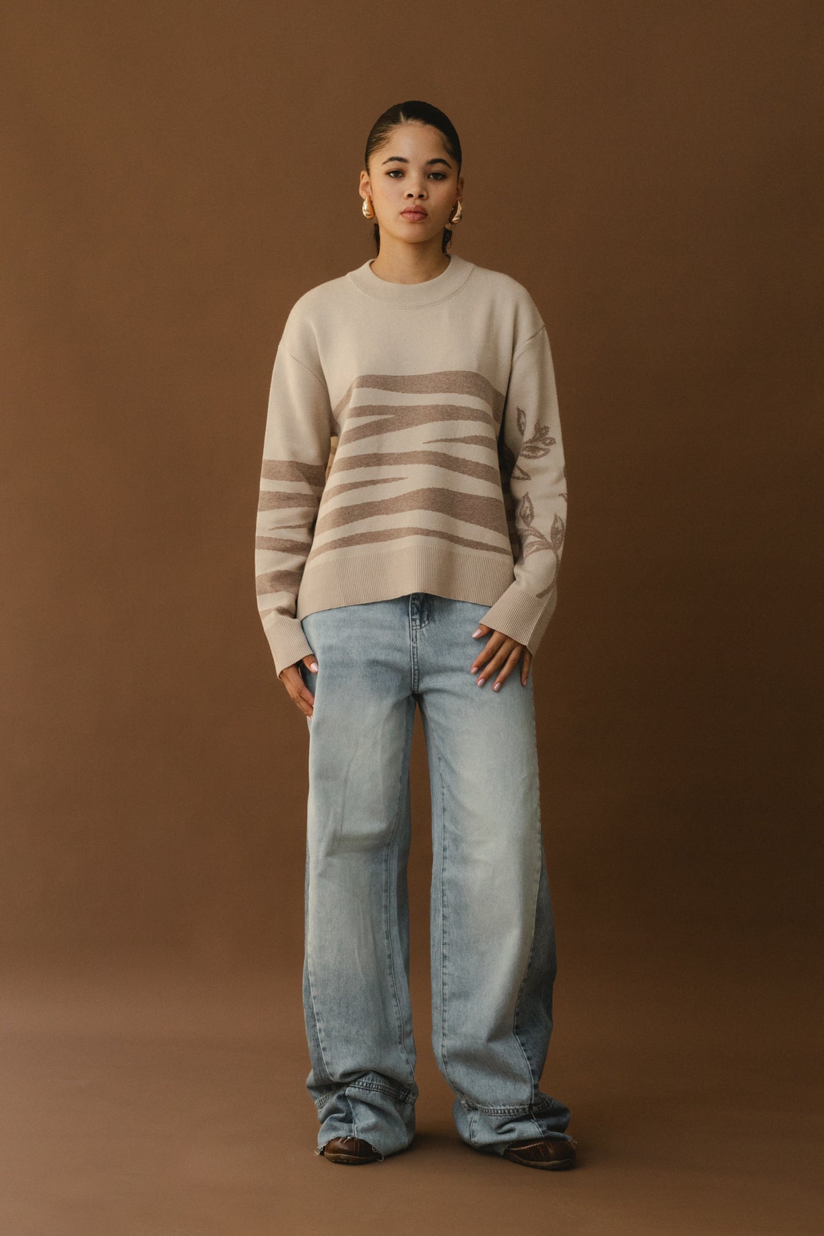 Zebra Sweater - Beige